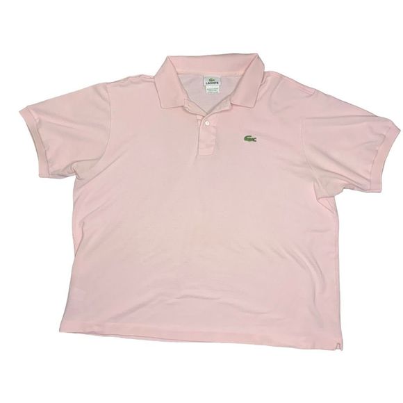 Lacoste Other - Lacoste Men’s Size 7 XXL 2XL Pink Made in Peru Short Sleeve Polo Shirt